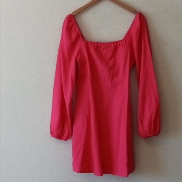 Free People Forget Me Not Pink Red Hibiscus Mini Dress NWT - Picture 8 of 9